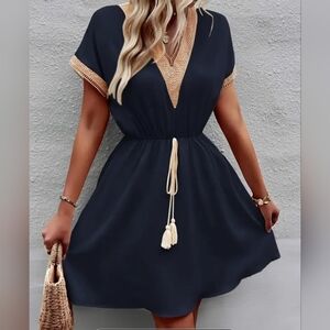 Women's V-Neck Short Sleeve Dress